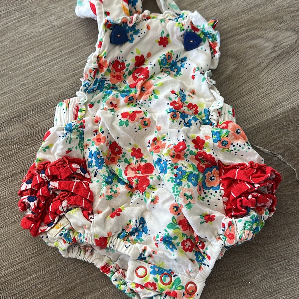Wildflowers Floral Baby Romper with Ruffle Details